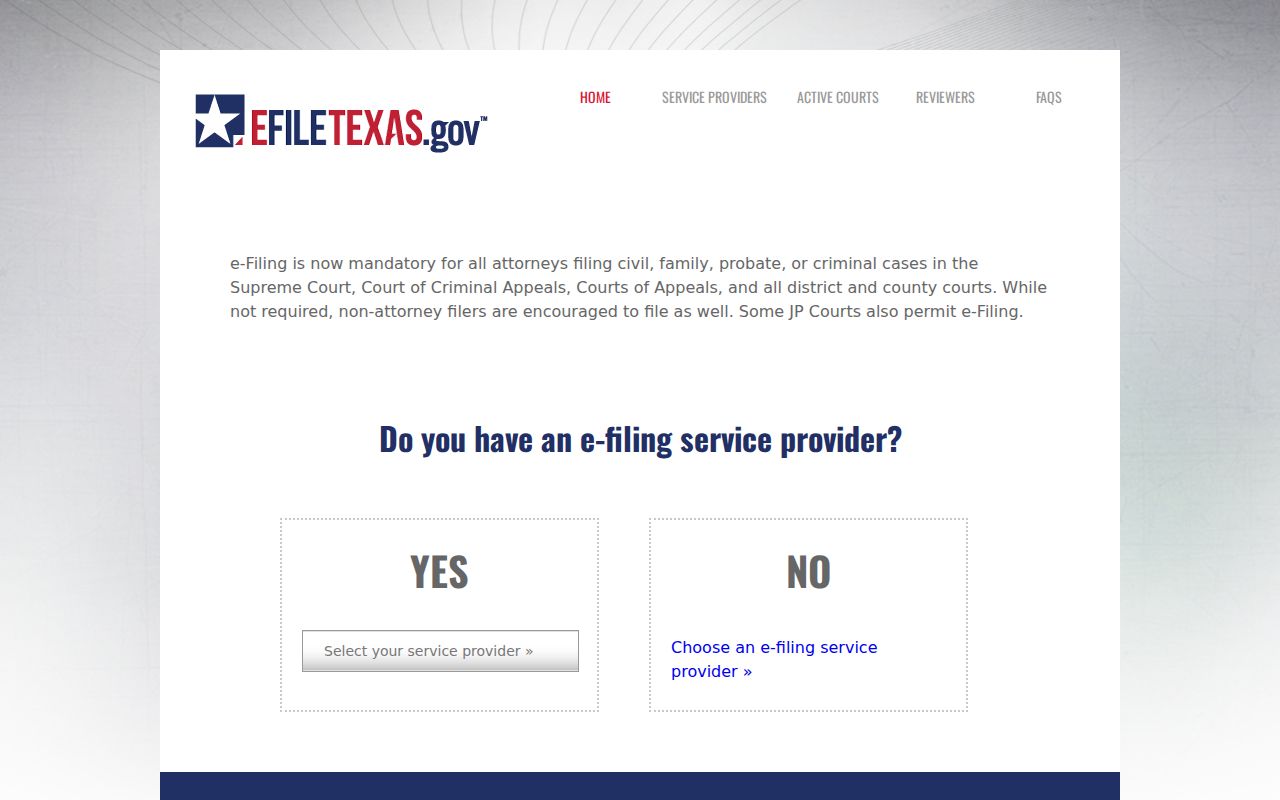 Fisher County civil docket eFileTexas filing portal